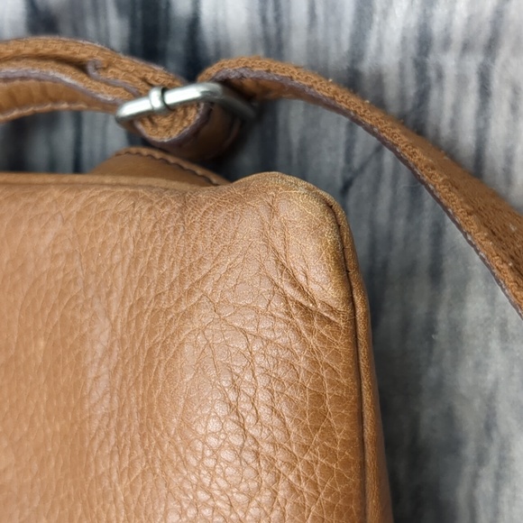 FOSSIL MADDOX Brown Leather SILVER TONE HARDWARE MINI CROSSBODY - Picture 8 of 11